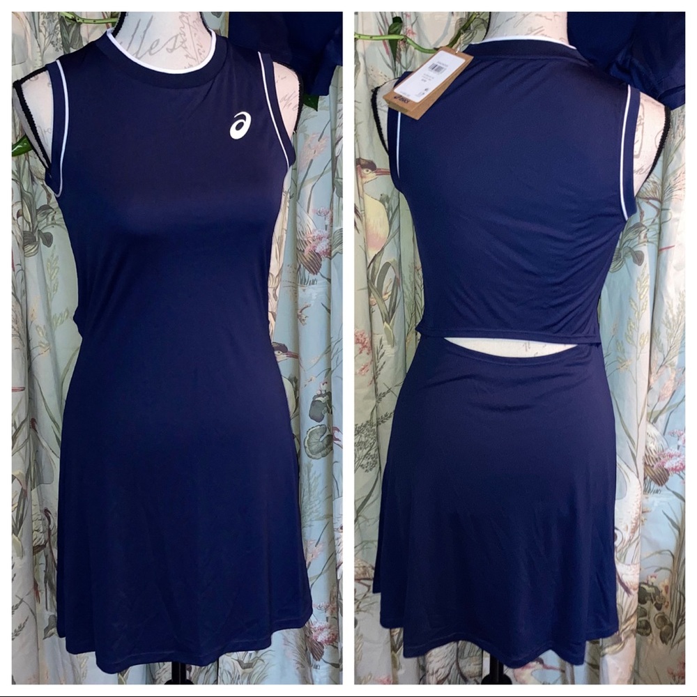 NWT ASICS Core Court Tennis Dress w Shorts Athleticwear Blue Medium